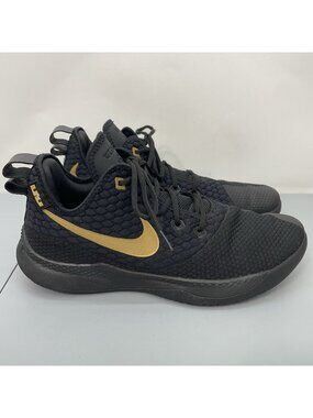 Nike LeBron Witness 3 Sneakers Shoes Basketball Athletic Black Gold Mens 13